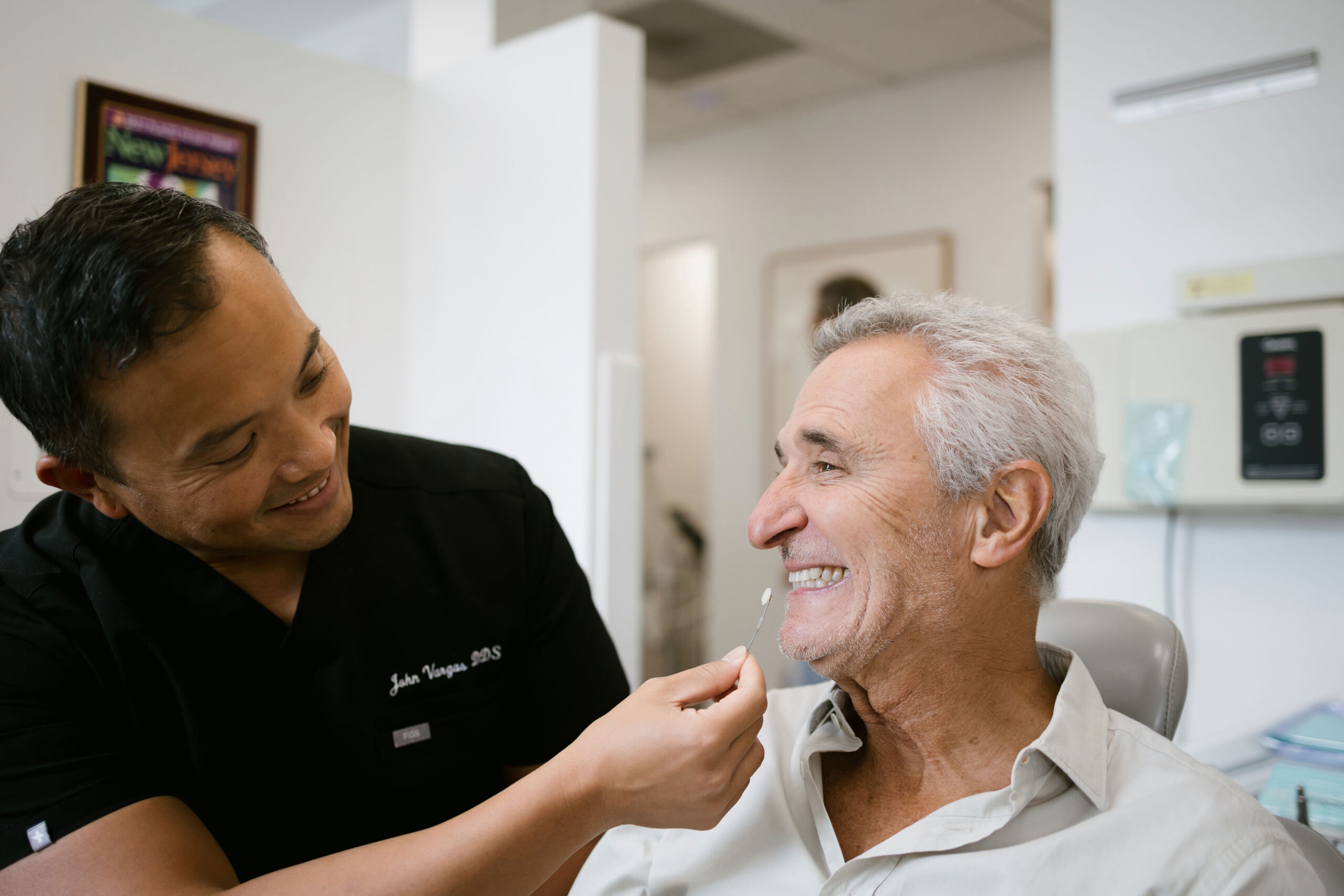 Dr. Vargas smiling at a patient